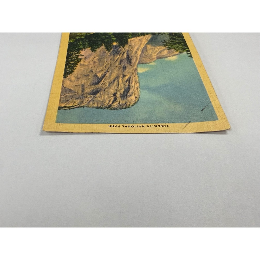 1941 Yosemite National Park El Capitan Linen Postcard Camp Curry Postmark 317 - Picture 10 of 14